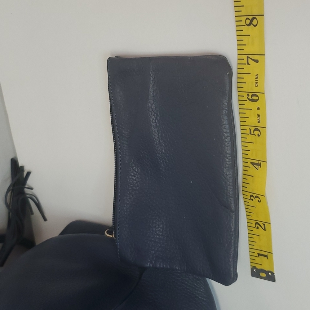 *Courage B* Beautiful Navy Blue Italian Leather Shoulder Bag With Coin Purse - Picture 6 of 12